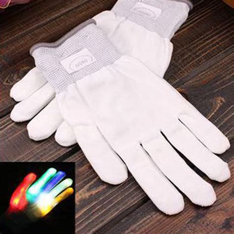 A Pair Led Color Changing Lighting Gloves Flashing Skeleton Hallowamas
