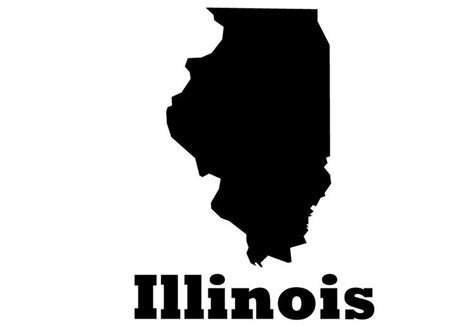 Illinois State Vinyl Wall Decal Map Silhouette Vinyl Wall Decoration