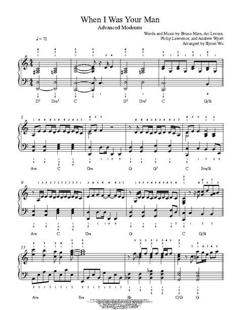 Check spelling or type a new query. When I Was Your Man by Bruno Mars Piano Sheet Music ...