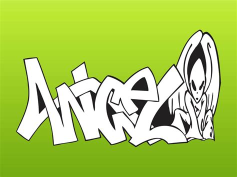 Angel Alien Graffiti Vector Art And Graphics