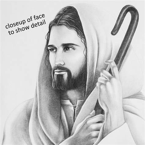 Drawing Of Jesus Christ Sketch Of Jesus Christian Pencil Etsy Jesus
