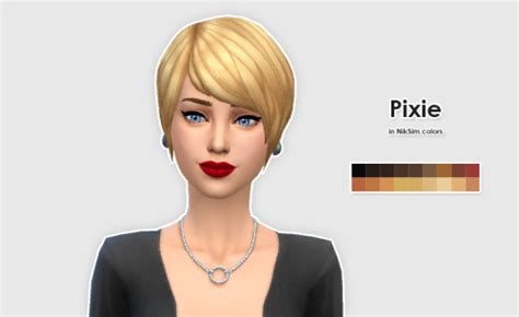 My Sims 4 Blog Nyloa Pixie Hair In Niksim Colors By Ellesmea
