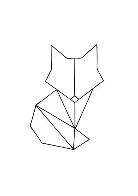 Geometric Fox Black Art Print By Eskaa Designs Geometric Art Animal