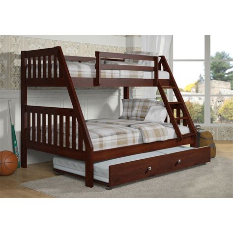 A quick and easy transformation into a ready to use bed. Donco Kids Washington Twin over Full Bunk Bed with Trundle ...