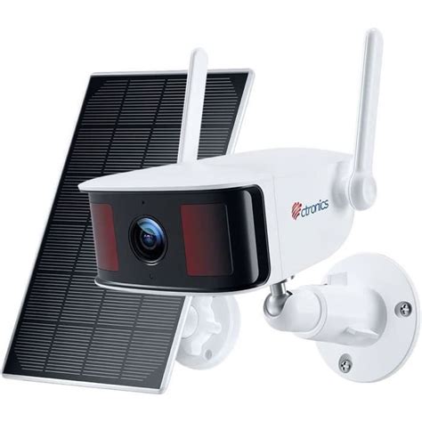 Ctronics Caméra Surveillance WiFi Exterieure Solaire avec Panneau