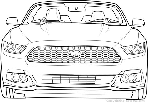 Mustang and lamborghini are a few examples of such subjects that excite creativity in kids while letting them expand their knowledge about cars. Ford Mustang Convertible - 2015 - Front View Coloring Page ...