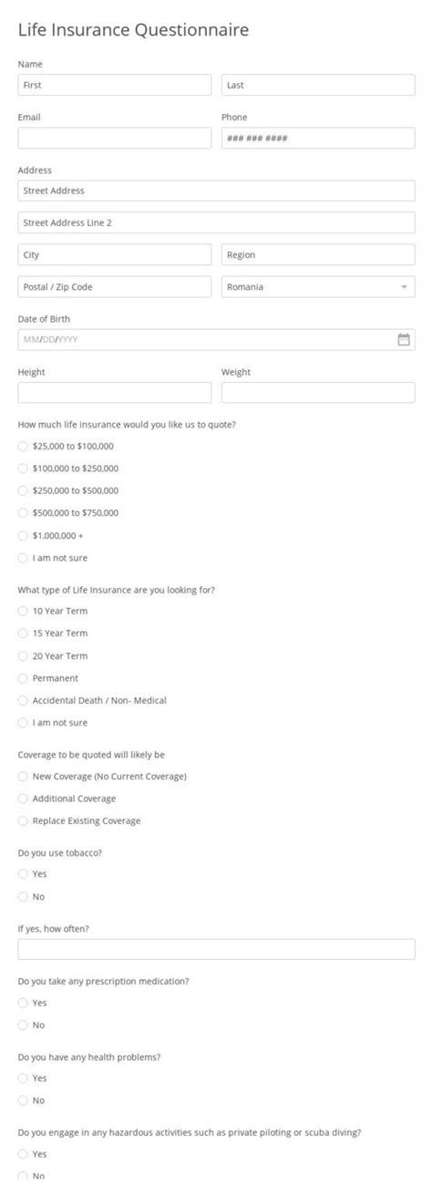 Car Insurance Form Template - Online | 123 Form Builder