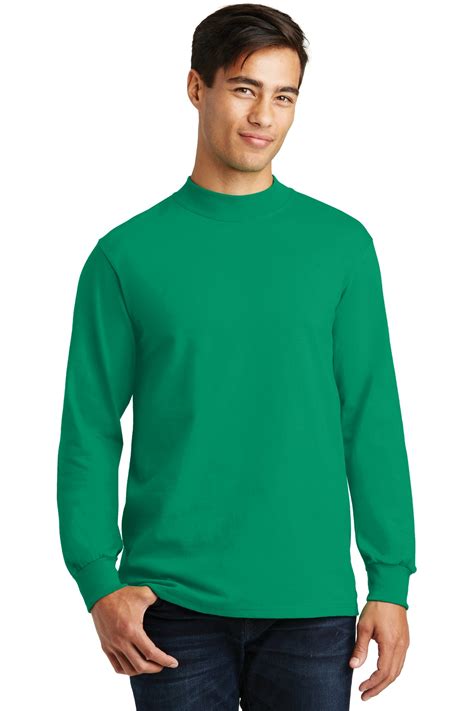 Download Port & Company Men's 100% Cotton Mock Turtleneck, PC61M, S ...
