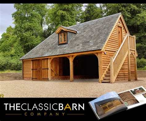 A bespoke Classic Barn oak framed garage with room above ...
