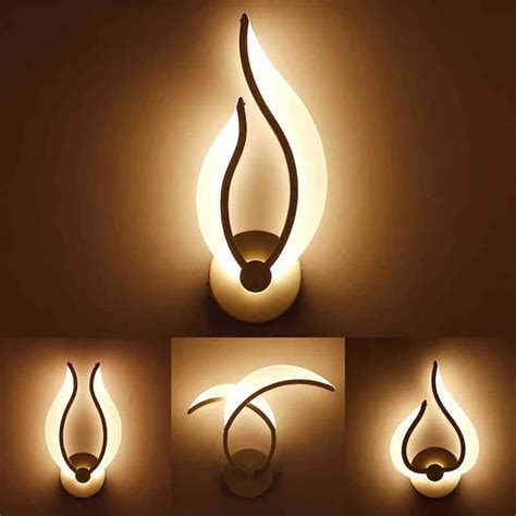 Modern Led Flame Wall Lamp For Bathroom Bedroom Acrylic Wall Sconce