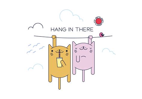 Hang in there kitty 133994 Vector Art at Vecteezy