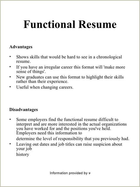Functional Vs Chronological Resume Examples Resume Example Gallery