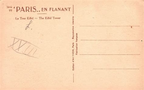 Vintage Postcard 1910s Paris En Flanant La Tour Eiffel The Eiffel