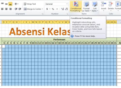 Maksud queue rule warna merah adalah. Tutorial Membuat Absensi Otomatis di Excel 2010 ...