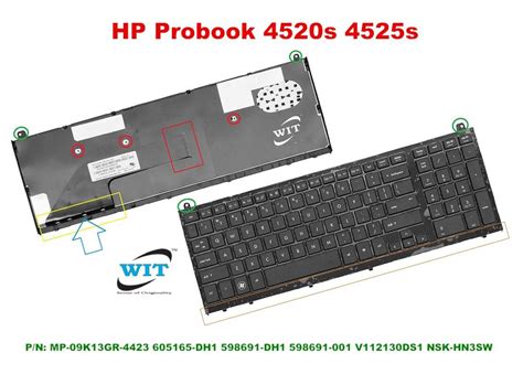 laptop keyboard keypad for hp probook 4520s 4525s p n mp 09k13gr 4423 605165 dh1 598691 dh1