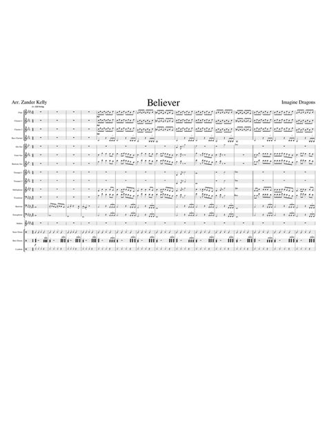 Believer Imagine Dragons Marching Band Sheet Music For