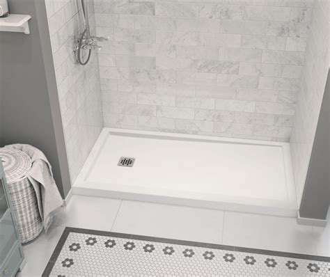 Zone Square 60 X 32 Acrylic Alcove Or Corner Shower Base In White With