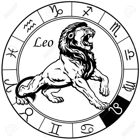 Leo Or Lion Astrological Zodiac Sign Black And White Image Taurus
