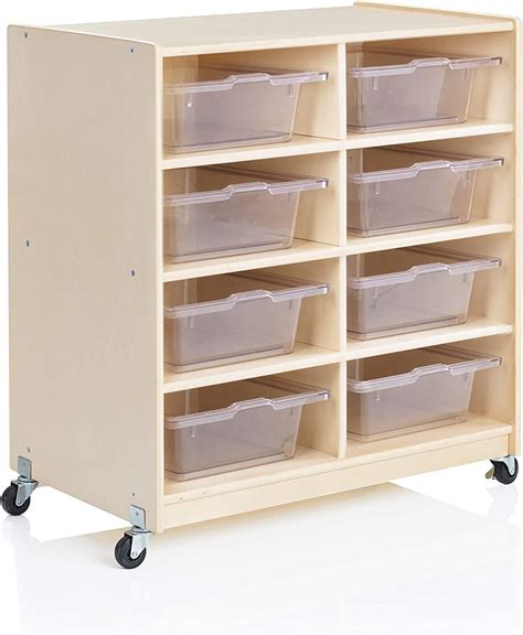 Guidecraft Wooden 8 Shelf Stem Storage Unit With 8 Bins