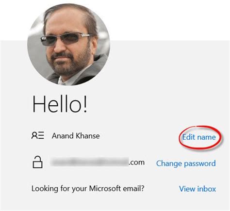 Change Microsoft Account User Name In Windows 1110