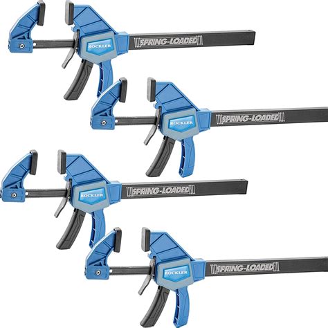 4 Pack 6” Spring Loaded One Handed Bar Clamps For Woodworking 150 Lbs