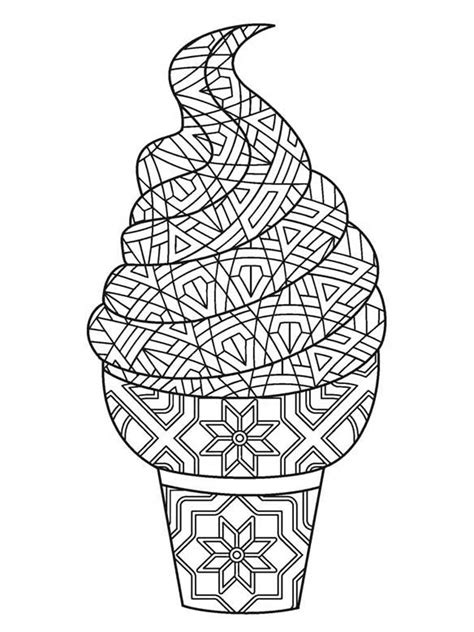 The wonderful colors and decorations are a coloring dream. Free Ice Cream coloring pages for Adults. Printable to ...