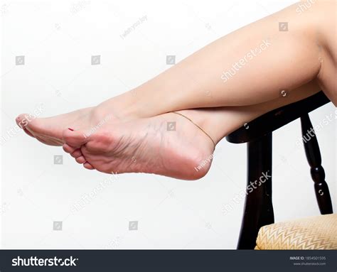 Beautiful Womans Bare Feet Close Isolated Stock Photo