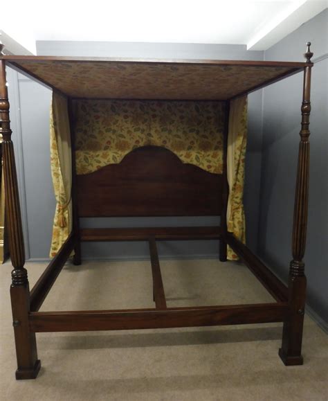 Canopy bed frame curtain rod canopy bed make it yourself page 1 , 2 , 3 , 4 , 5 , 6 , 7 can you hang a curtain rod? Super King Size Four Poster Canopy Bed Mahogany C1920 With ...