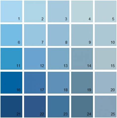 Light Blue Paint Color Chart
