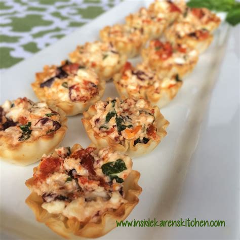 Our favorite butter pie crust recipe that makes consistent flaky pie dough every time. Mediterranean Stuffed Phyllo Cups | Inside Karen's Kitchen