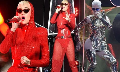 Katy Perry Sizzles In Futuristic Unitard And Space Age Metal Bodysuit