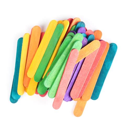 Buy 50pcslot Colored Wooden Popsicle Sticks Natural