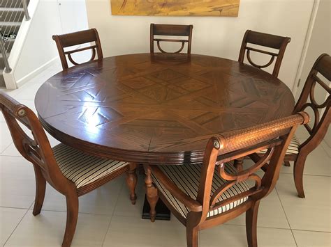 Round dining tables and rectangular dining tables. Large Round Parquetry Dining Table - Mark Alexander