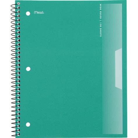 Mead Spiral Notebook 3 Subject Wide Ruled 8 12 X 11 Green