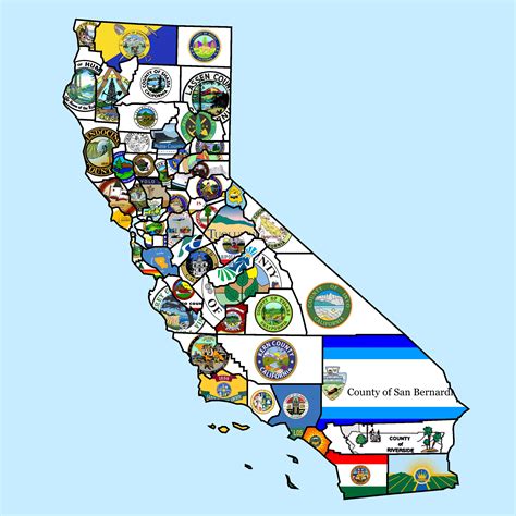 Flag Seal Map Of California Counties R Vexillology
