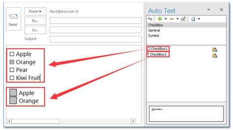 How To Add Checkbox Controls Or Checkbox Marks Into Email Messages In