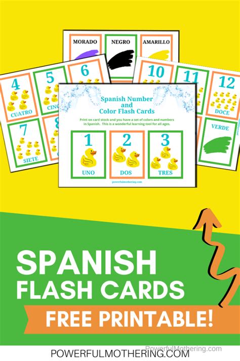 Spanish Flashcards To Print For Kids To Learn Numbers And Colors