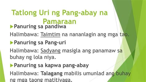 Filipino Pang Uri At Pang Abay