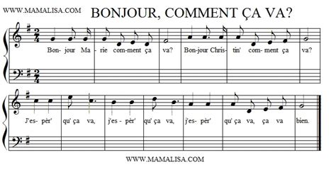 Each student is given a ça va game worksheet. Bonjour ! Comment ça va ? - Chansons enfantines françaises ...