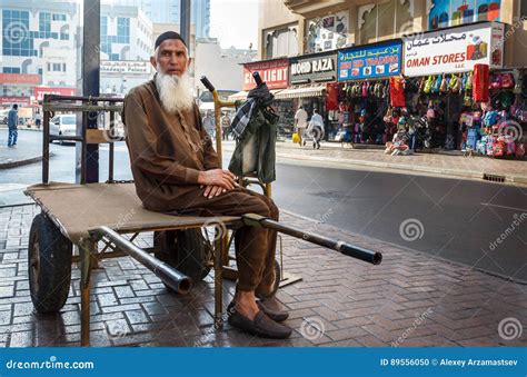 Street Porter With A Cart Waiting For Work Editorial Image Image Of
