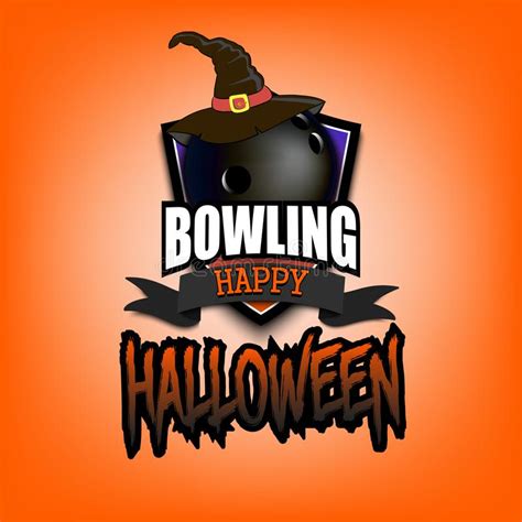 Bowling Ball With Witch Hat And Happy Hallowen Stock Vector