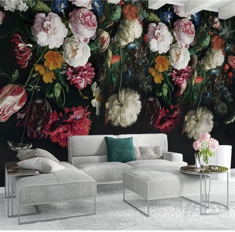 3d Modern Colourful Flowers Wallpaper Art Wall Mural Living Room