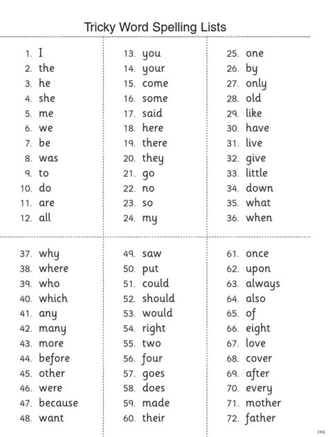 Tricky Words List Tricky Words Jolly Phonics Tricky Words Phonics Words