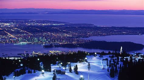 Hd Wallpaper Vancouver British Columbia Mountains Sea Snow