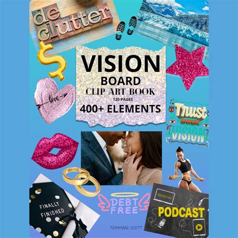 Vision Board Kit 2024 New Year Goals Printable Vision Board 400 Clip