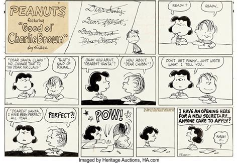 Charles Schulz Peanuts Sunday Comic Strip Original Art Dated 12 14 69