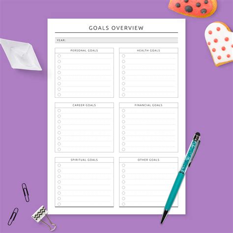 Yearly Goals Overview Formal Design Template Printable Pdf