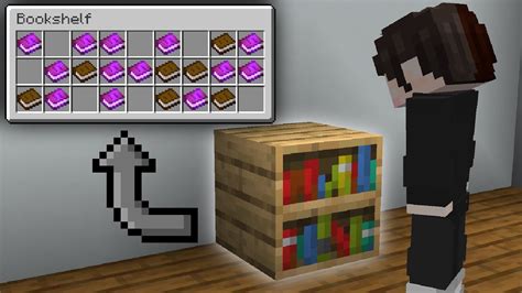 How To Make A Working Bookshelf In Minecraft Java Edition Youtube