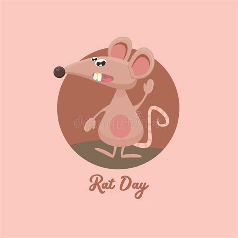 World Rat Day Banner With Vector Cartoon Funny Mouse Animal Isolated On