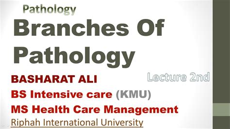 Branches Of Pathology In Urdu 2nd Lec Medical Lectures Basharat